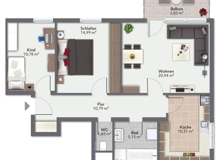 Wohnung zum Kauf 339.000 € 3 Zimmer 75,1 m² 2. Geschoss Neckarsulm 74172