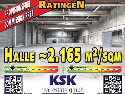 Logistikzentrum zur Miete provisionsfrei 2.165 m² Lagerfläche Tiefenbroich Ratingen 40880