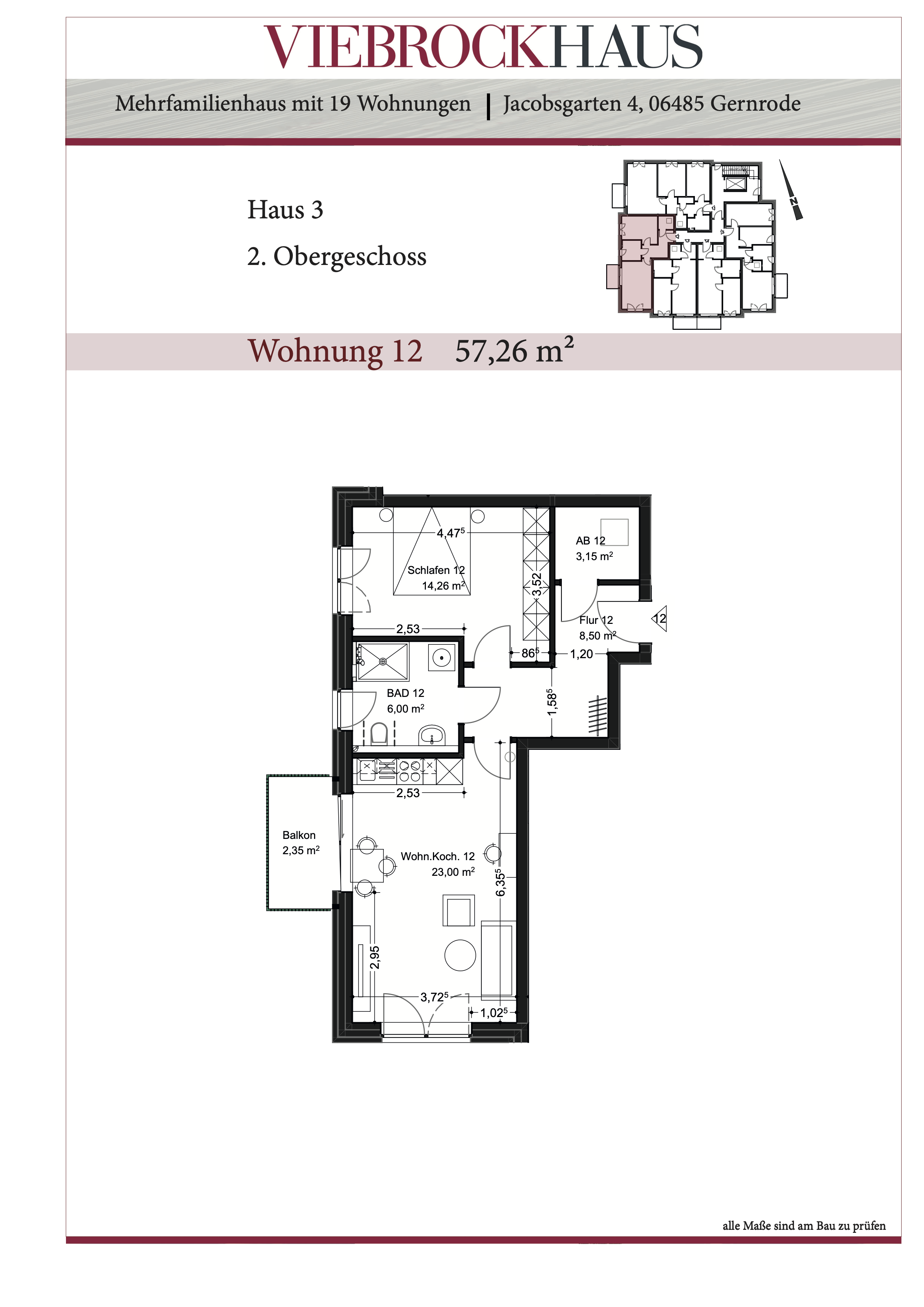 Wohnung zur Miete 916 € 2 Zimmer 57 m²<br/>Wohnfläche 2.<br/>Geschoss Gernrode Gernrode 06485