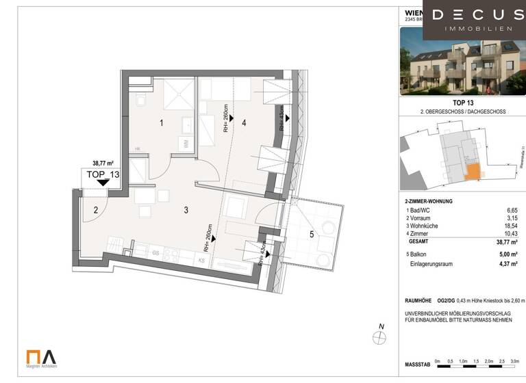 Wohnung zur Miete 744 € 2 Zimmer 38,8 m² Brunn am Gebirge 2345