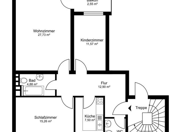 Wohnung zum Kauf 269.000 € 3 Zimmer 82,6 m² 3. Geschoss West Kassel / West 34119