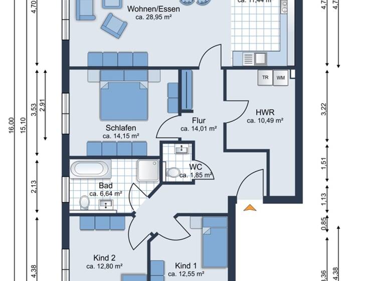 Wohnung zum Kauf 379.968 € 4 Zimmer 118,7 m²<br/>Wohnfläche EG<br/>Geschoss Melle-Mitte Melle 49324