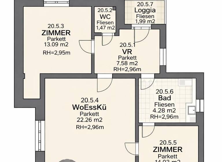 Wohnung zum Kauf 299.000 € 3 Zimmer 62 m² 2. Geschoss Krems an der Donau 3500