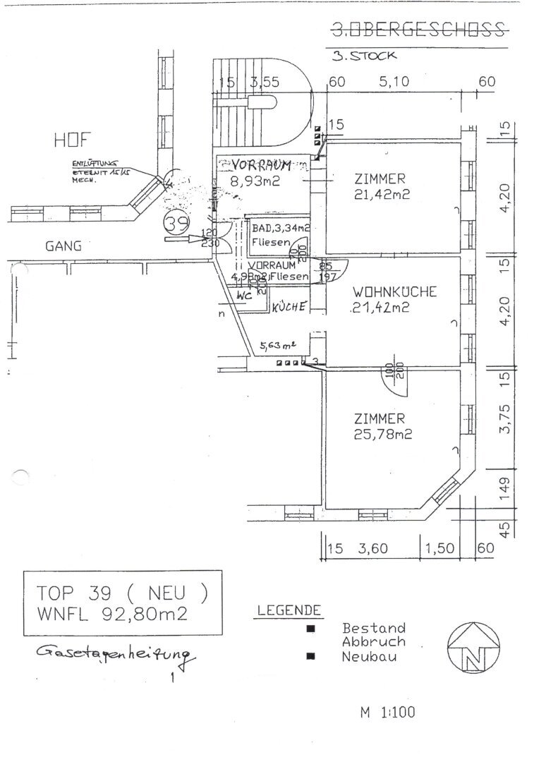 Wohnung zum Kauf 448.900 € 3 Zimmer 92,8 m²<br/>Wohnfläche 3.<br/>Geschoss Wien 1150