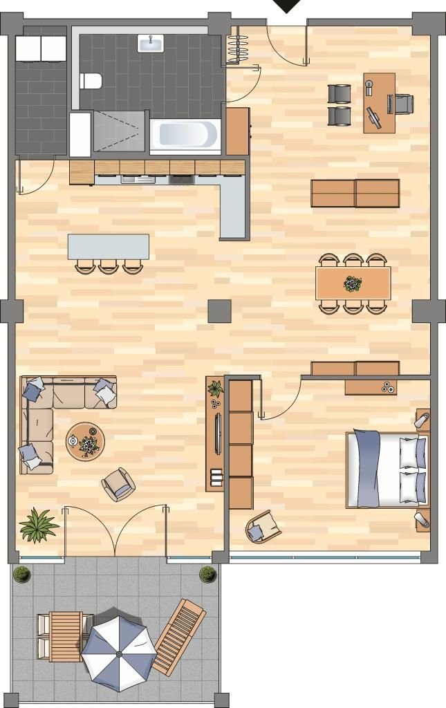 Wohnung zur Miete 1.729 € 2 Zimmer 125,8 m²<br/>Wohnfläche 5.<br/>Geschoss Am Tabakquartier 54 Woltmershausen Bremen 28197