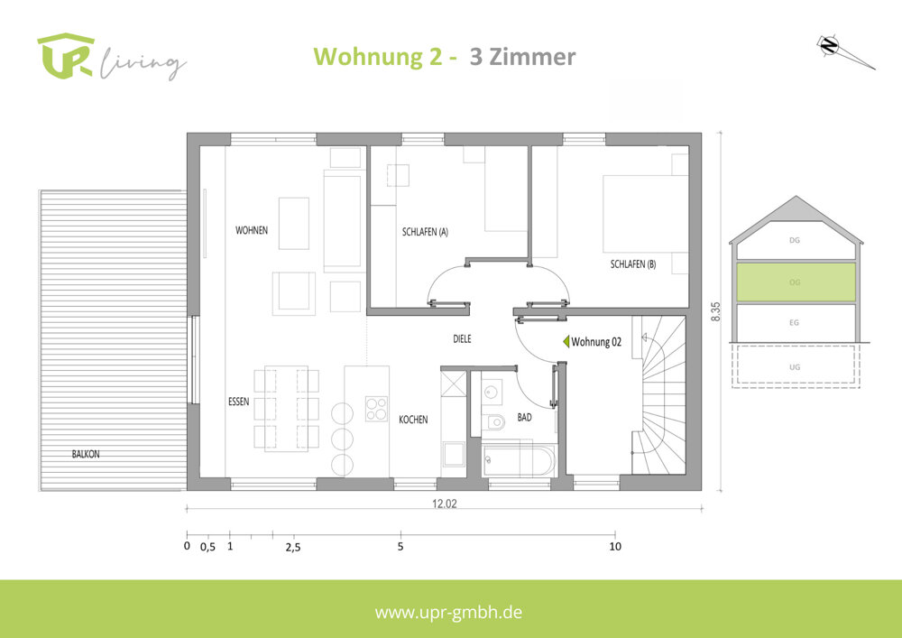 Wohnung zum Kauf 519.500 € 3 Zimmer 85,5 m²<br/>Wohnfläche Besigheim Besigheim 74354