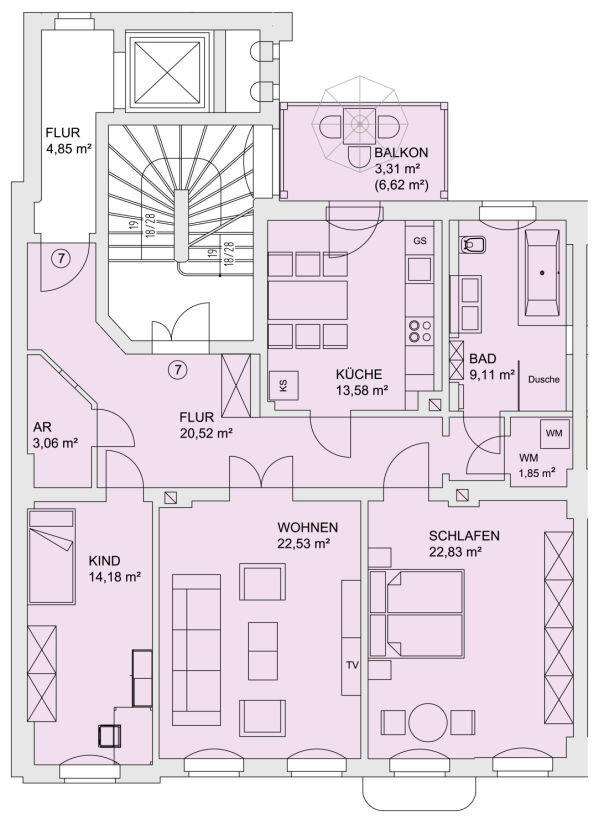 Wohnung zur Miete 1.050 € 3 Zimmer 111 m²<br/>Wohnfläche 3.<br/>Geschoss 01.03.2025<br/>Verfügbarkeit Römerplatz 12 Mitte - Nord 124 Zwickau 08056