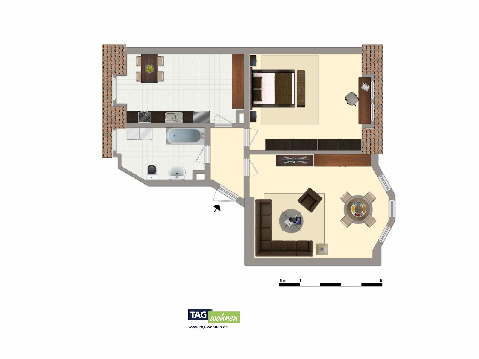 Wohnung zur Miete 245 € 2 Zimmer 61,4 m²<br/>Wohnfläche 4.<br/>Geschoss St.-Georgen-Straße 2 Döbeln Döbeln 04720