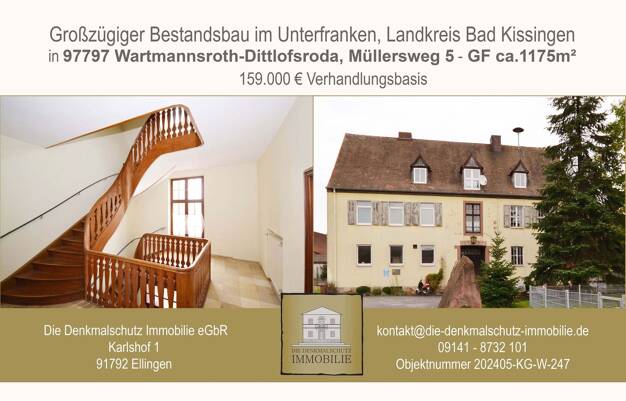 Haus zum Kauf 159.000 € 271 m² 1.175 m² Grundstück Müllersweg 5 Dittlofsroda Wartmannsroth 97797