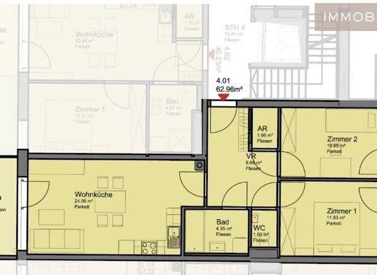 Wohnung zur Miete 796 € 3 Zimmer 70,3 m² EG frei ab 01.05.2026 Wiener Neustadt 2700