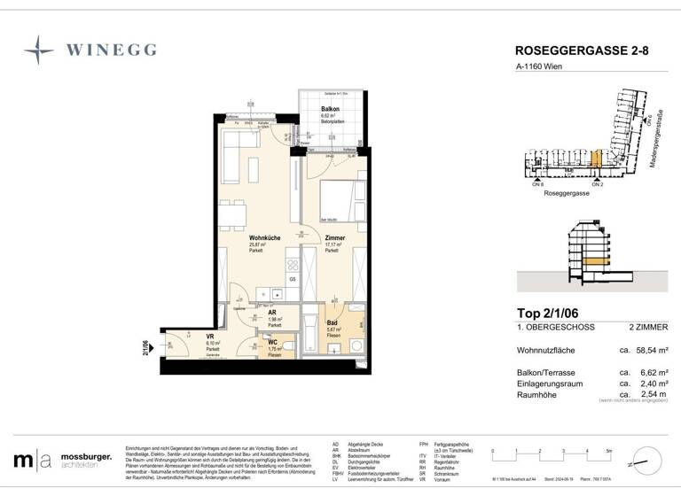 Wohnung zum Kauf - Erstbezug 299.000 € 2 Zimmer 58,5 m² 1. Geschoss Roseggergasse 2-8 Wien 1160