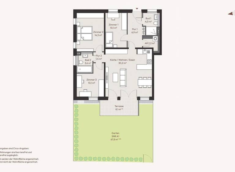 Wohnung zum Kauf - Erstbezug provisionsfrei 469.000 € 4 Zimmer 3 Geschosse frei ab 01.07.2027 Schwalbenstraße Wachendorf Cadolzburg 90556