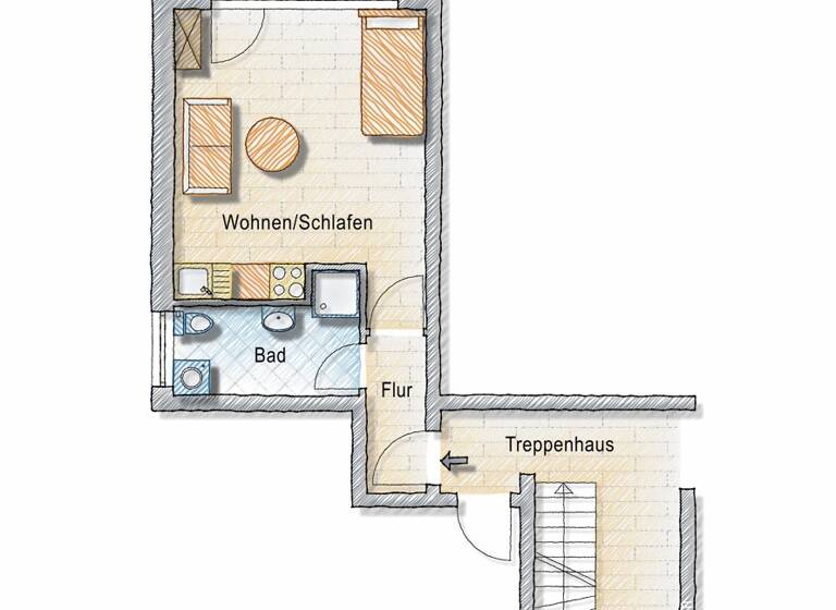 Wohnung zum Kauf provisionsfrei 99.000 € 1 Zimmer 32 m²<br/>Wohnfläche 1.<br/>Geschoss Westerstede Westerstede 26655