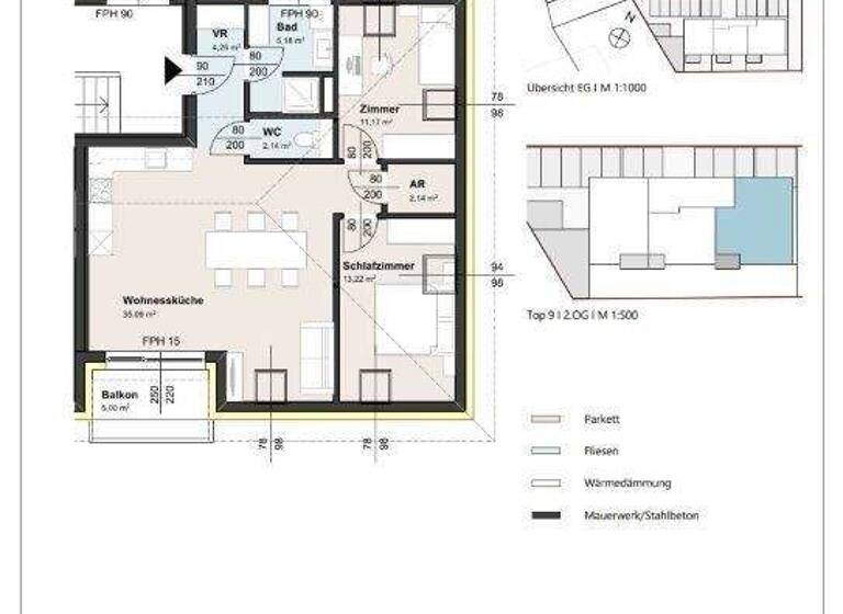 Wohnung zur Miete - Erstbezug 1.090 € 3 Zimmer 73,2 m² 2. Geschoss Muckendorf an der Donau 3426