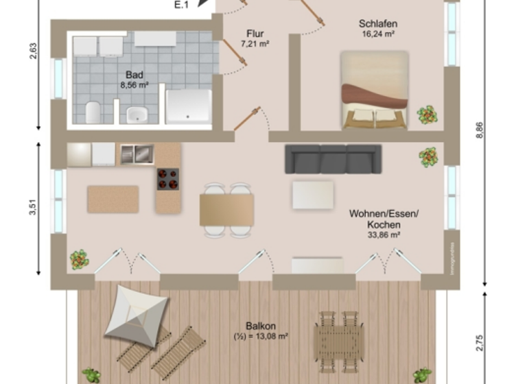 Studio zur Miete - Erstbezug 950 € 2 Zimmer 79 m² Mitterfels 94360