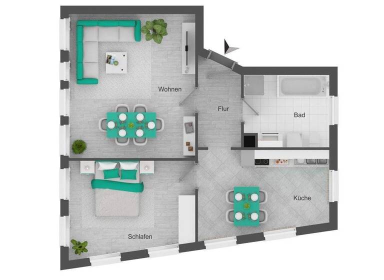 Wohnung zum Kauf 149.000 € 2 Zimmer 61,9 m² 1. Geschoss Dölitz-Dösen Leipzig 04279