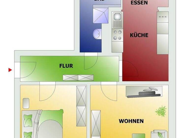 Wohnung zur Miete 357 € 2 Zimmer 57,9 m² EG frei ab 16.08.2026 Wolkensteiner Str. 16 Altchemnitz Chemnitz 09120