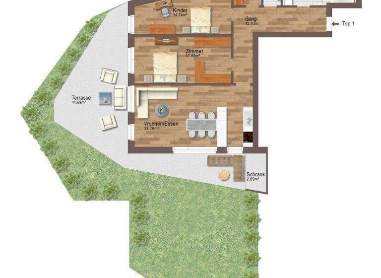 Wohnung zum Kauf 3 Zimmer 87,2 m² Ebbs 6341