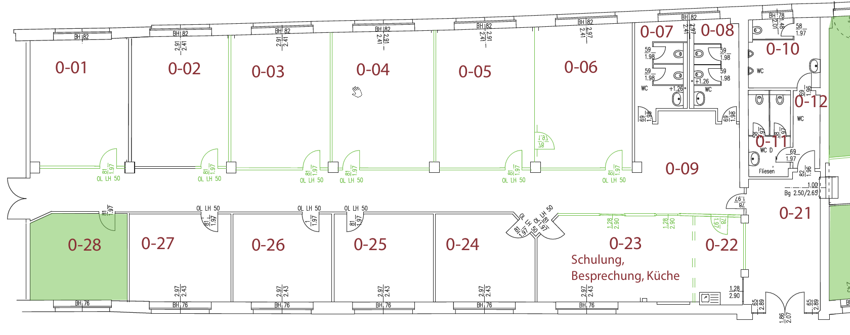 Shared Office zur Miete provisionsfrei 18,40 € 1 Zimmer 29,5 m²<br/>Bürofläche Erich-Zeigner-Allee 69-73 Plagwitz Leipzig 04229