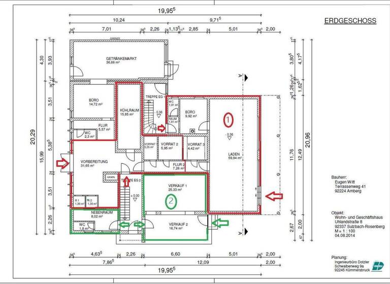Gewerbeobjekt zum Kauf provisionsfrei als Kapitalanlage geeignet 625.000 € 482 m² 780 m² Grundstück Uhlandstraße 8 Sulzbach-Rosenberg 92237