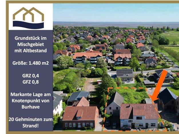 Mehrfamilienhaus zum Kauf 199.000 € 8 Zimmer 240 m² 1.480 m² Grundstück Butjadinger Straße 20 Burhave Butjadingen 26969