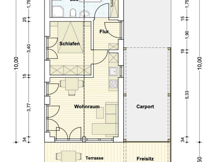 Studio zum Kauf provisionsfrei 299.900 € 2 Zimmer EG frei ab sofort Berndlberg Triftern 84371