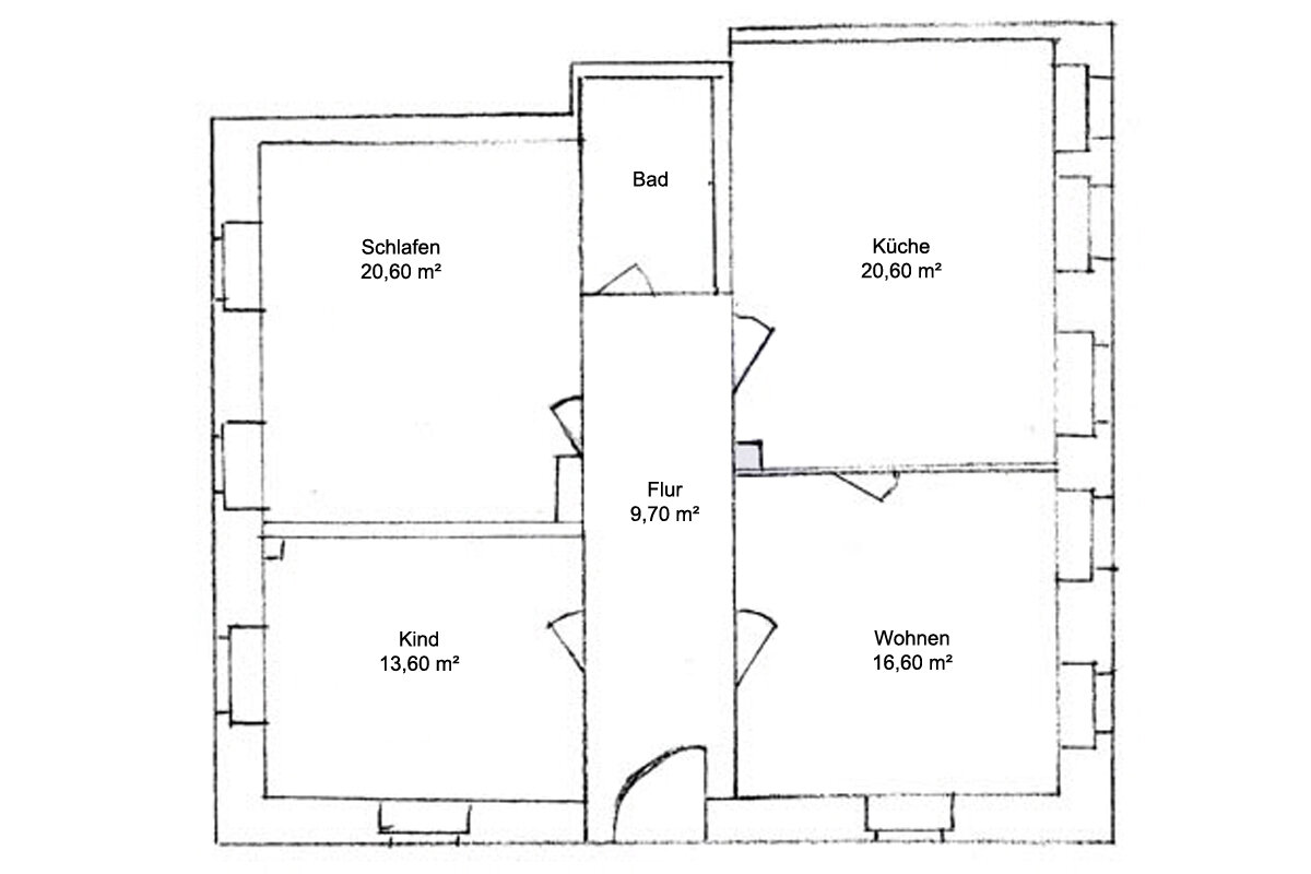 Wohnung zur Miete 500 € 3 Zimmer 85,5 m²<br/>Wohnfläche EG<br/>Geschoss Pirnaer Straße 29 Heidenau 01809