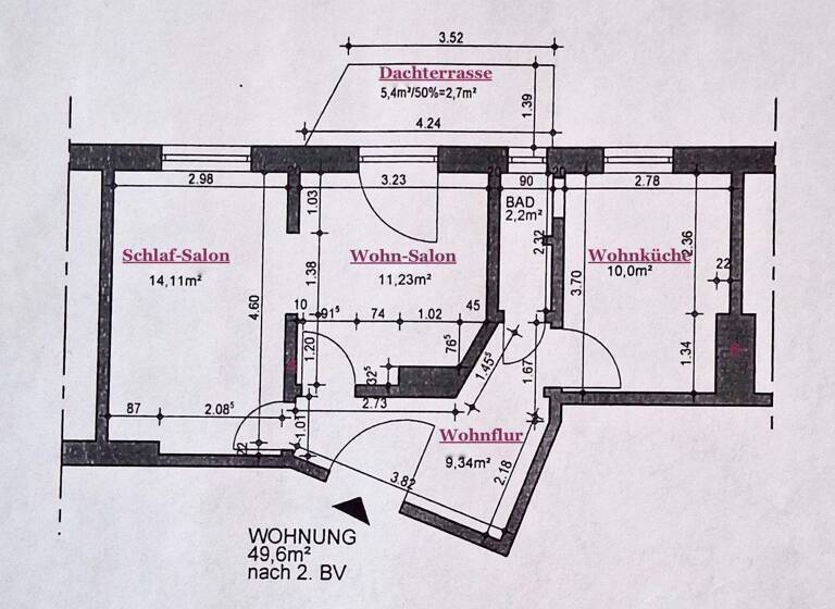 Wohnung zum Kauf 429.000 € 2 Zimmer 49,6 m² 1. Geschoss frei ab sofort Hoheluft-West Hamburg 20253