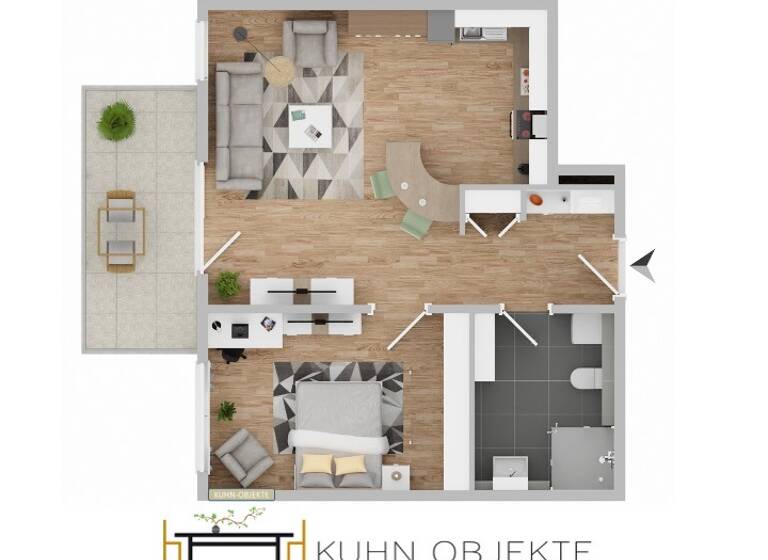 Wohnung zum Kauf 269.000 € 2 Zimmer 58 m² 2. Geschoss Oggersheim Ludwigshafen am Rhein 67071