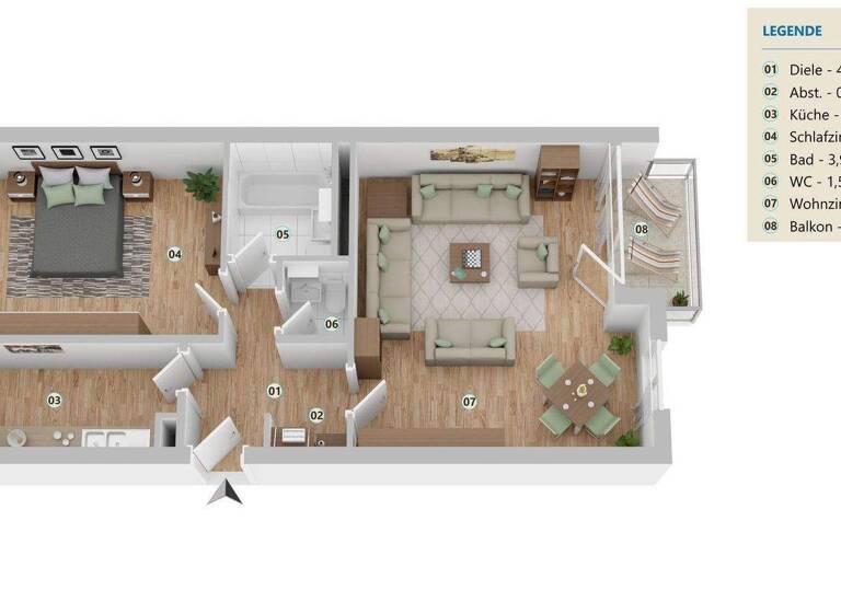 Wohnung zum Kauf 349.500 € 2 Zimmer 62 m² Fürstenfeldbruck 82256