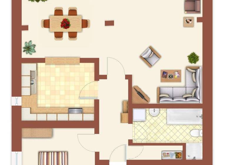 Wohnung zur Miete 1.125 € 2 Zimmer 75 m² EG Friedrich-Franz-Str. 41 Seebad Warnemünde Rostock 18119