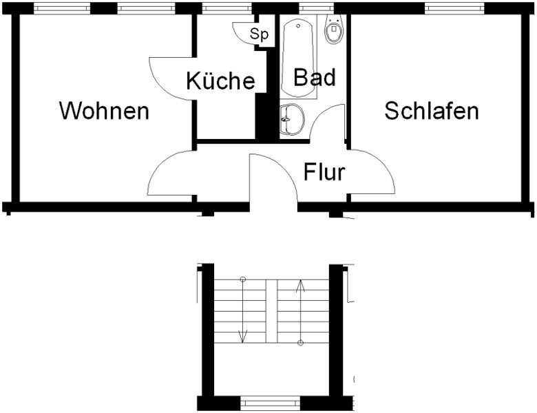 Wohnung zur Miete 330 € 2 Zimmer 33,8 m²<br/>Wohnfläche 1.<br/>Geschoss 12.12.2024<br/>Verfügbarkeit Friesenweg 1 St. Lorenz - Süd Lübeck 23558