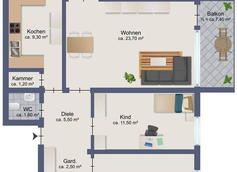 Wohnung zum Kauf 474.000 € 3,5 Zimmer 91 m² Baldham 85598