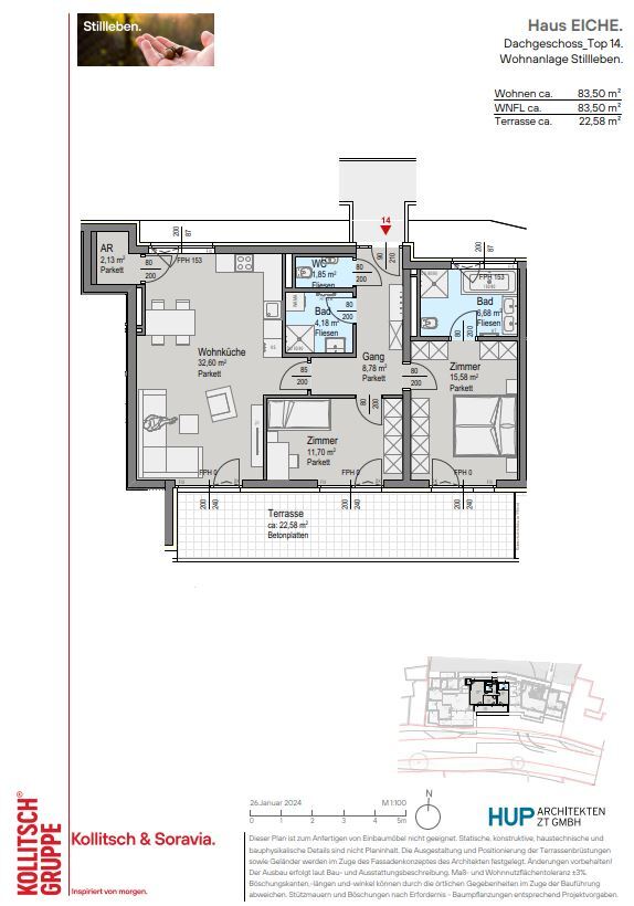 Wohnung zum Kauf provisionsfrei 499.400 € 3 Zimmer 83,5 m²<br/>Wohnfläche EG<br/>Geschoss Kaltenleutgeben 2391