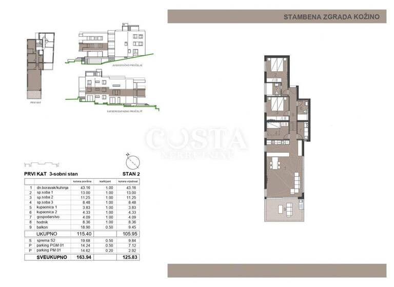 Wohnung zum Kauf 560.000 € 4 Zimmer 1. Geschoss Zadar - Okolica 23000