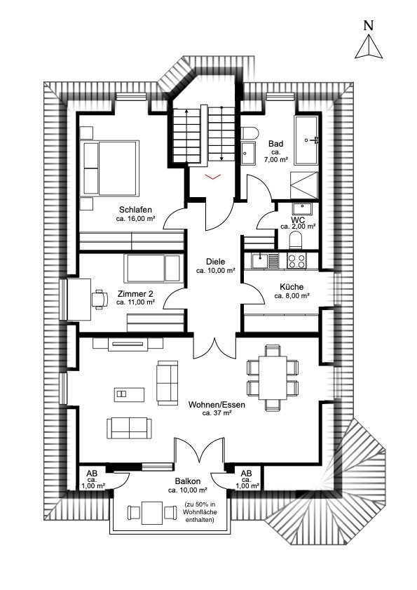 Wohnung zum Kauf 725.000 € 3 Zimmer 95 m²<br/>Wohnfläche 3.<br/>Geschoss Othmarschen Hamburg 22605