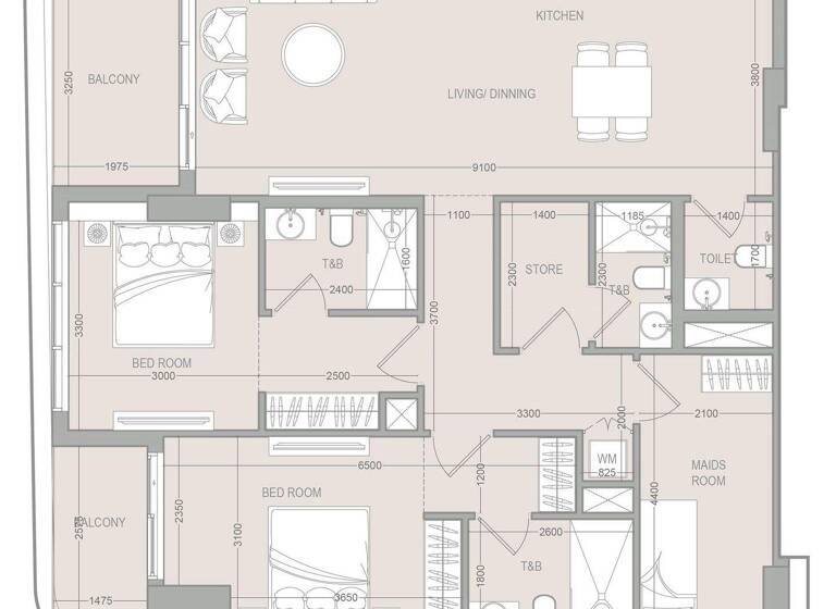 Wohnung zum Kauf provisionsfrei 788.177 € 3,5 Zimmer 120,1 m² Dubai 00000