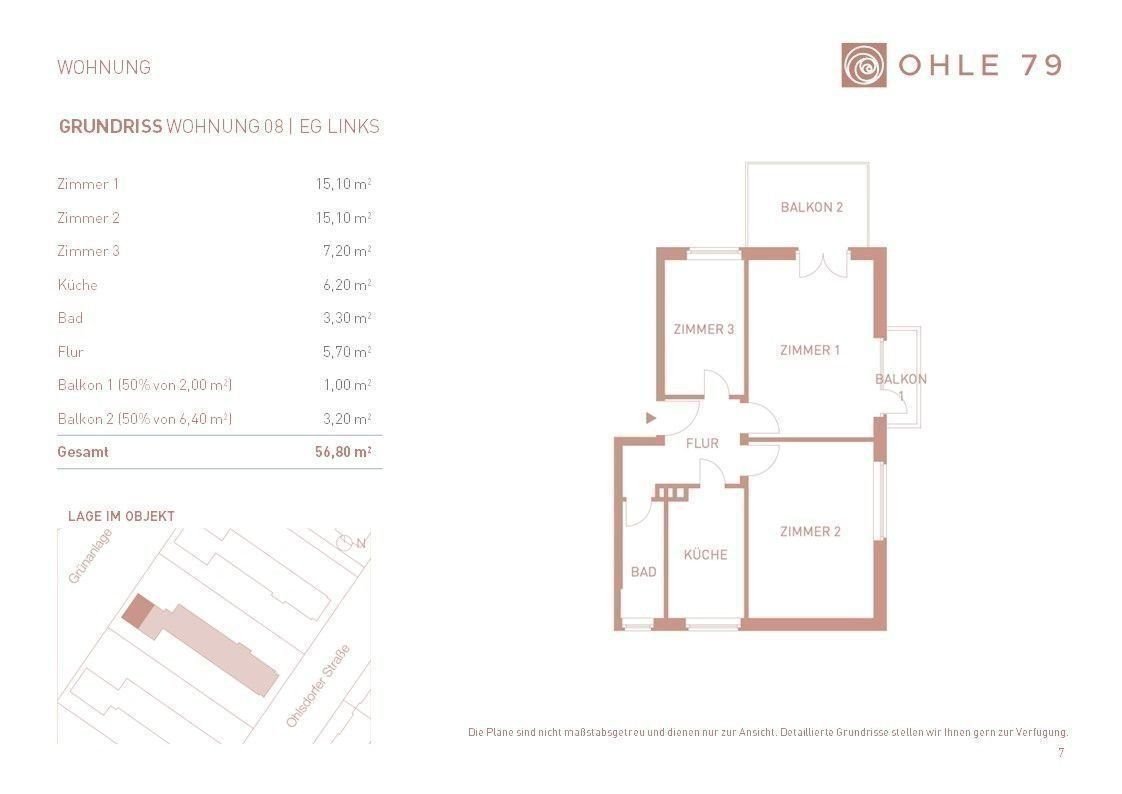 Wohnung zum Kauf provisionsfrei als Kapitalanlage geeignet 360.000 € 2,5 Zimmer 56,8 m²<br/>Wohnfläche Ohlsdorfer Straße 79a-d Winterhude Hamburg 22297