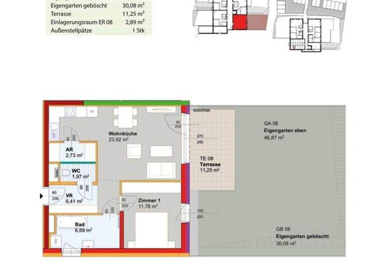 Wohnung zur Miete - Erstbezug 497 € 2 Zimmer 53,5 m² EG Geras 2093