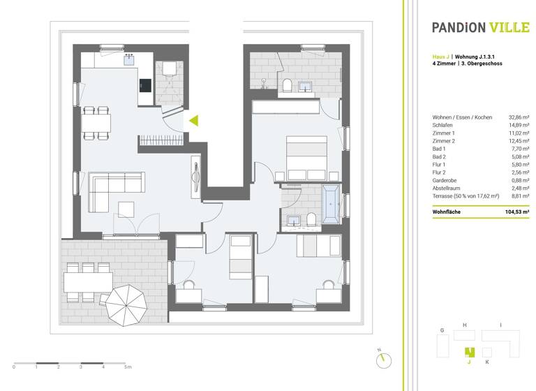 Penthouse zur Miete 1.880 € 4 Zimmer 104,5 m²<br/>Wohnfläche 3.<br/>Geschoss ab sofort<br/>Verfügbarkeit Fritz-Bauer-Straße 8 Duisdorf Bonn 53123