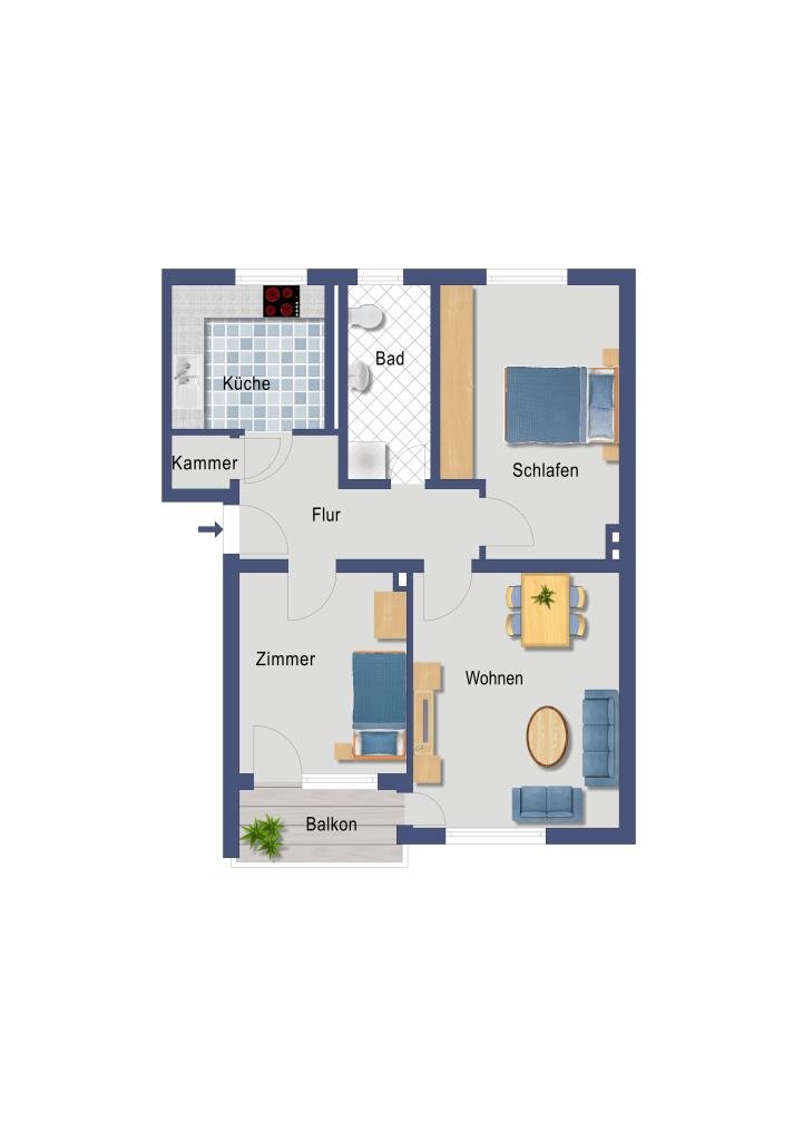 Wohnung zum Kauf provisionsfrei 175.000 € 3 Zimmer 78,6 m²<br/>Wohnfläche 2.<br/>Geschoss Almatastraße 15 Walle Bremen 28219