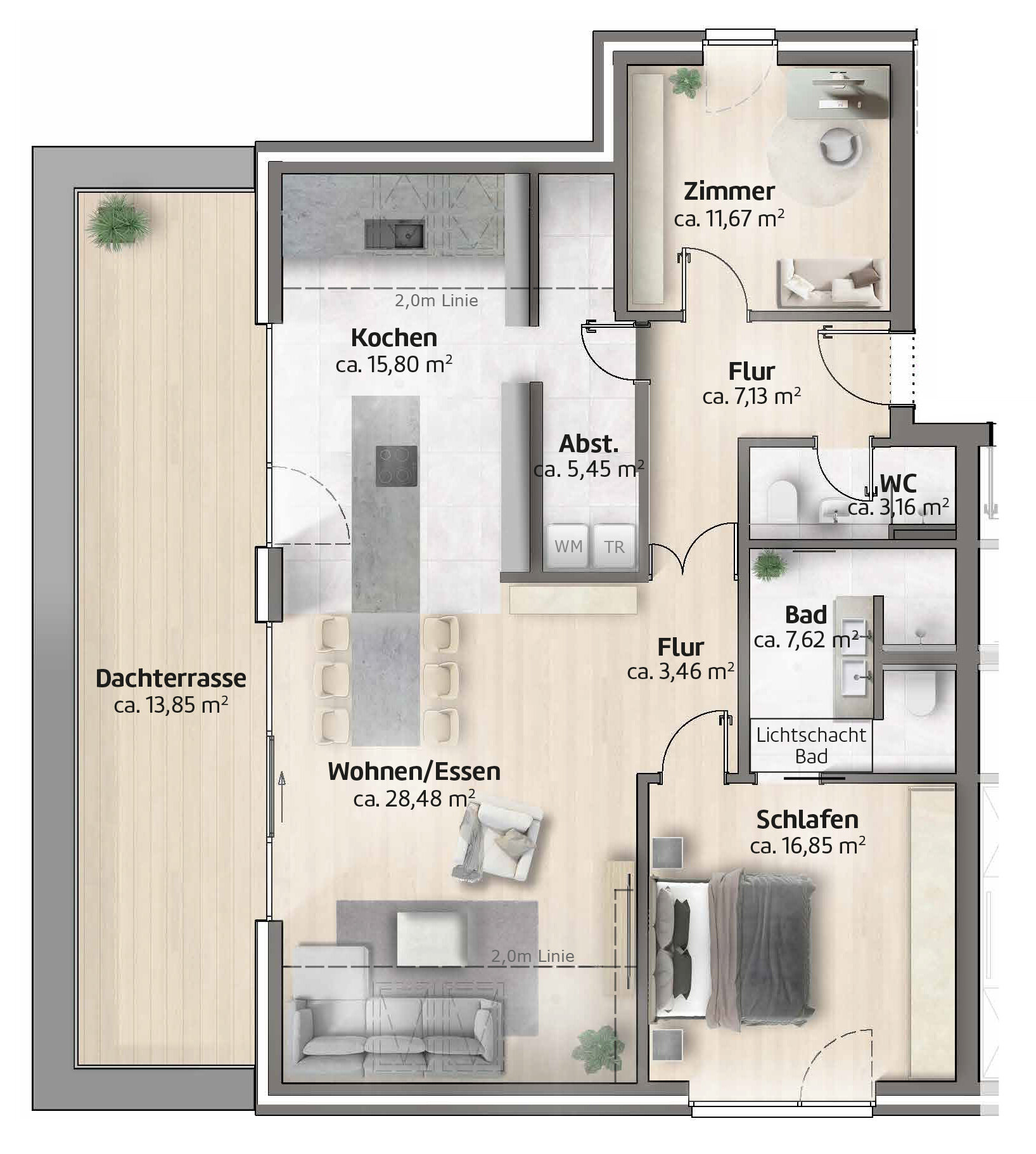 Penthouse zum Kauf provisionsfrei 1.395.000 € 3 Zimmer 121,1 m²<br/>Wohnfläche 2.<br/>Geschoss Sandwigstraße 4 Glücksburg Glücksburg 24960