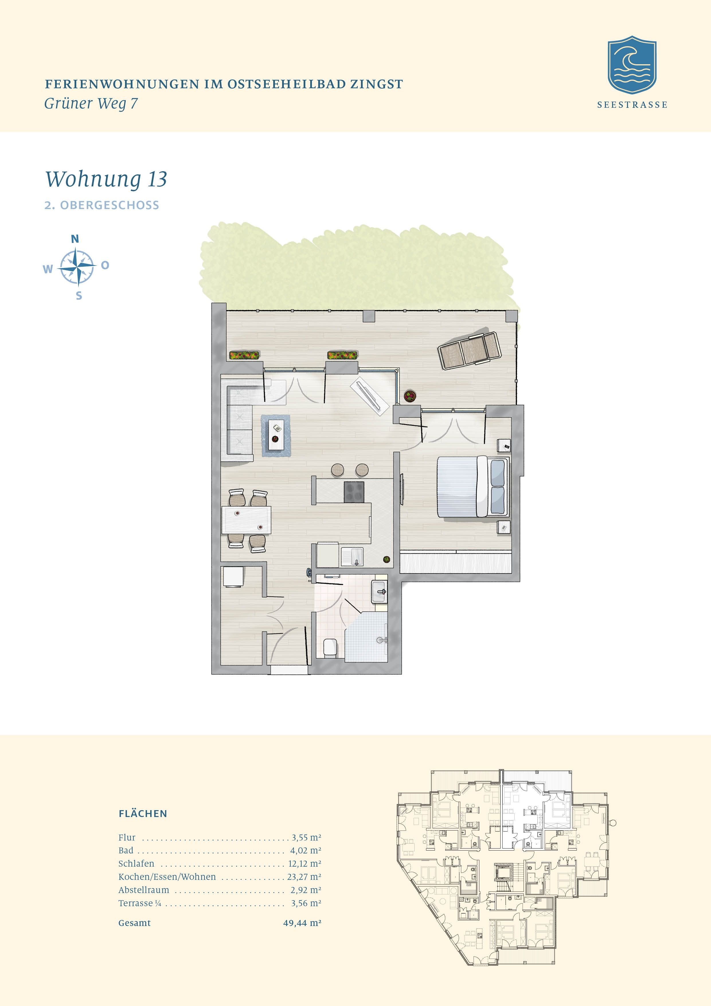 Terrassenwohnung zum Kauf provisionsfrei 605.000 € 2 Zimmer 49,4 m²<br/>Wohnfläche 2.<br/>Geschoss Zingst Zingst 18374