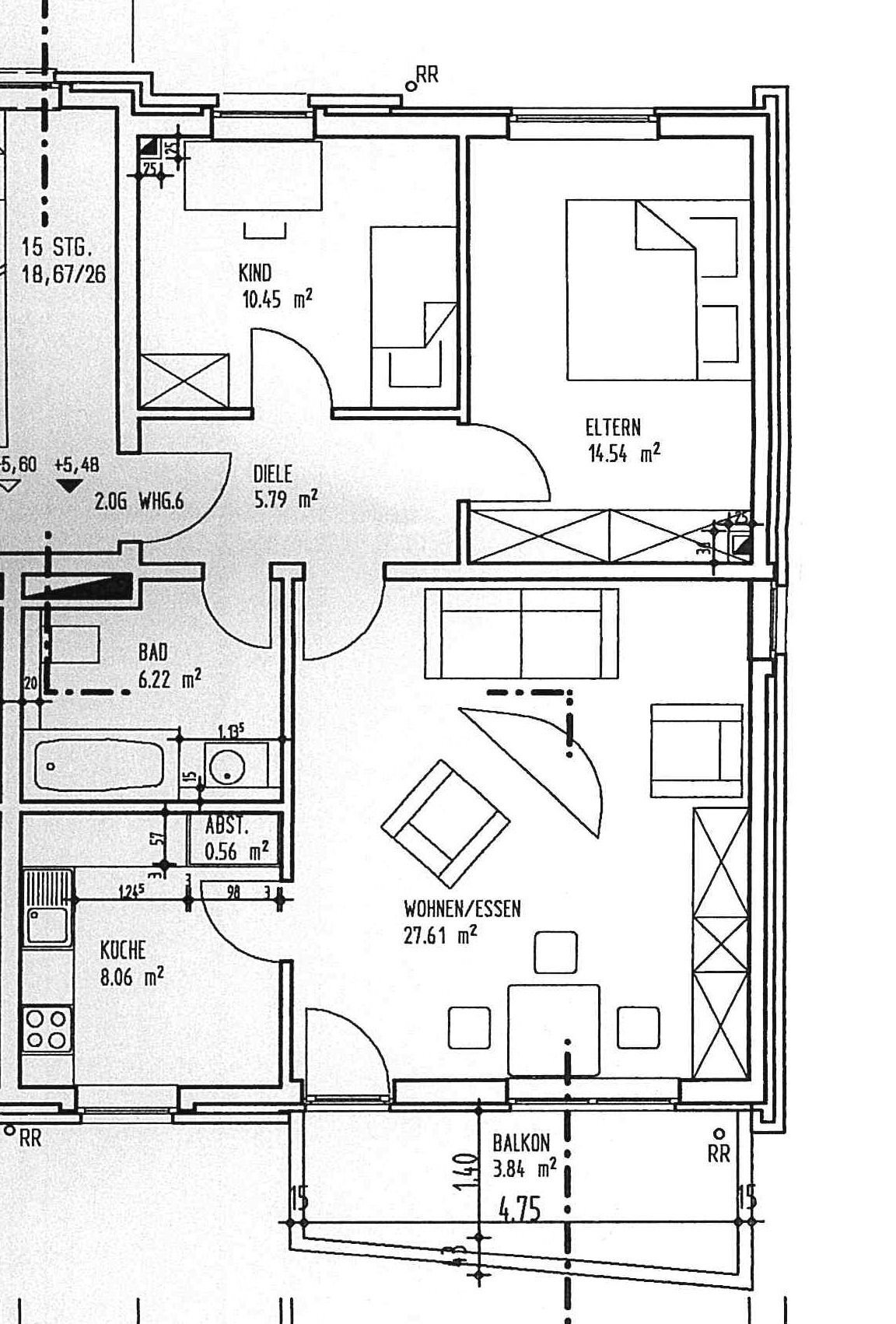 Wohnung zur Miete 620 € 3,5 Zimmer 75 m²<br/>Wohnfläche 1.<br/>Geschoss 01.02.2025<br/>Verfügbarkeit Kampstr. 2 Stadtmitte Marl 45768