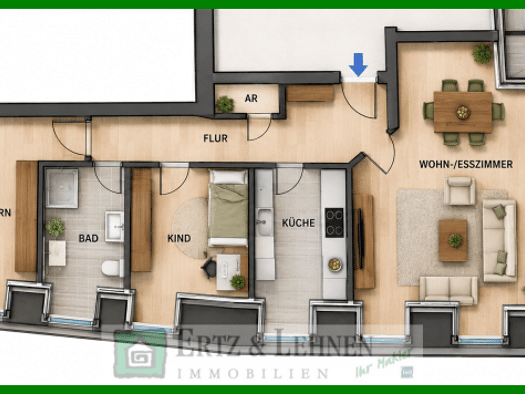 Wohnung zur Miete 575 € 3 Zimmer 82,1 m² frei ab 01.09.2026 Wittlich 54516