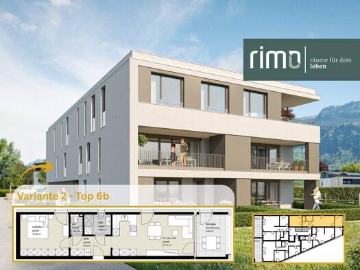 Wohnung zum Kauf - Neubau 359.000 € 2 Zimmer 52,1 m² 1. Geschoss Enderstraße 26 Altach 6844