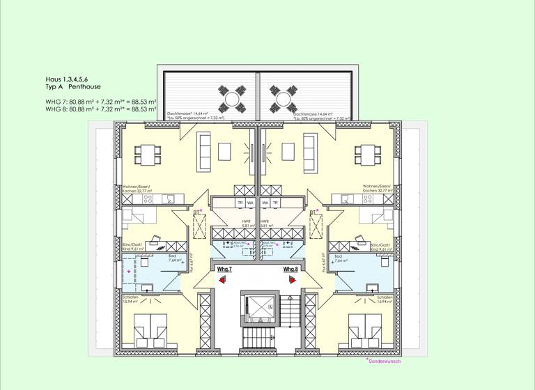 Wohnung zum Kauf provisionsfrei 369.421 € 3 Zimmer 88,5 m²<br/>Wohnfläche ab sofort<br/>Verfügbarkeit Gerbertstraße 1-7 Lingen Lingen (Ems) 49809