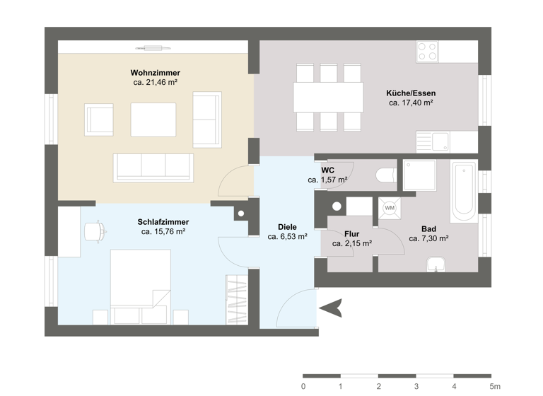 Wohnung zum Kauf 579.000 € 2,5 Zimmer 72 m² 2. Geschoss Nordend-West Frankfurt am Main 60318