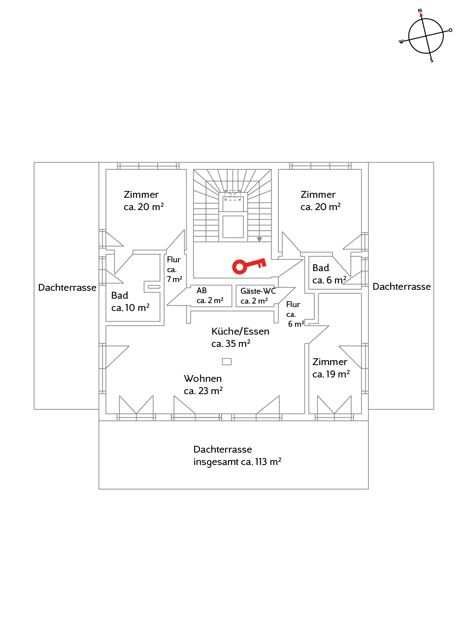 Penthouse zum Kauf 2.995.000 € 4 Zimmer 206 m²<br/>Wohnfläche 2.<br/>Geschoss Nienstedten Hamburg 22587