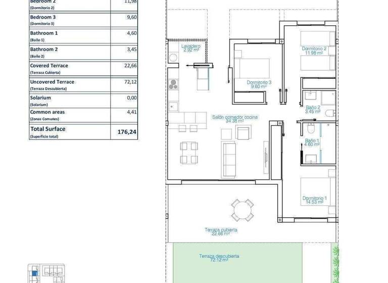 Terrassenwohnung zum Kauf provisionsfrei 409.900 € 4 Zimmer 104 m² Calle Helecho Mojon 10-20 Torre de la Horadada 03191
